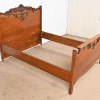 Antique Victorian Carved Oak Full Size Bed, Circa 1890s - Image 3