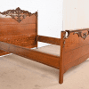Antique Victorian Carved Oak Full Size Bed, Circa 1890s - Image 4