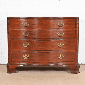 Baker Furniture Historic Charleston Chippendale Carved Mahogany Serpentine Dresser Chest, Newly Refinished