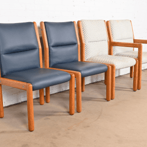 Dunbar Mid-Century Modern Solid Oak Dining Chairs, Set of Four