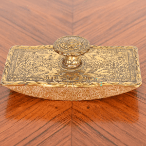 Tiffany Studios New York Louis XVI Gilt Bronze Rocker Blotter, Circa 1910