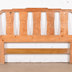 Henredon Chinoiserie Solid Pine Queen Size Headboard With Dragon Motifs, Circa 1970s