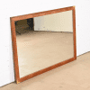 John Stuart Mid-Century Modern Campaign Walnut and Brass Wall Mirror - Image 3