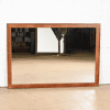 John Stuart Mid-Century Modern Campaign Walnut and Brass Wall Mirror - Image 5