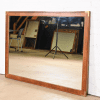 John Stuart Mid-Century Modern Campaign Walnut and Brass Wall Mirror - Image 2