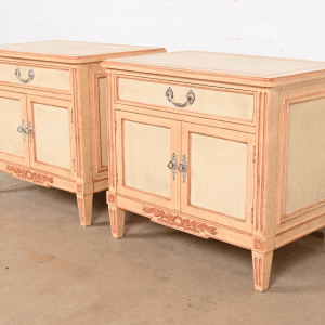 Baker Furniture French Regency Louis XVI Painted Nightstands, 1960s