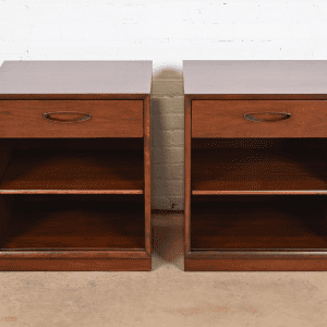Henredon Mid-Century Modern Walnut Nightstands, Newly Refinished