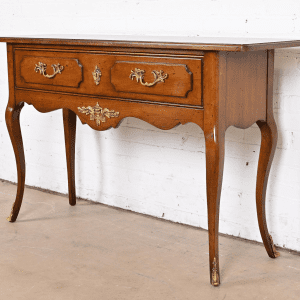 Bodart French Provincial Louis XV Fruitwood Console Table With Mounted Ormolu, Circa 1960s