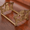 Antique Art Nouveau Bronze Owl Expandable Book Rack, Circa 1910 - Image 2