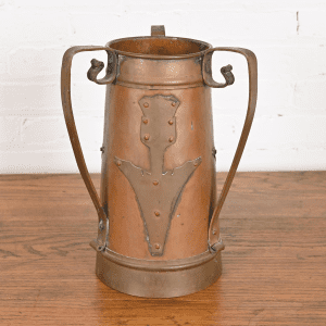 Antique Stickley Brothers Arts & Crafts Three-Handled Large Copper Vase