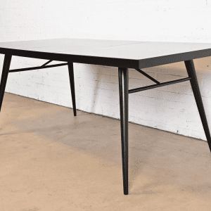 Paul McCobb Planner Group Black Lacquered Extension Dining Table, Newly Refinished