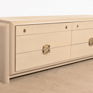 Romweber Hollywood Regency Chinoiserie Lacquered Grasscloth Dresser or Credenza