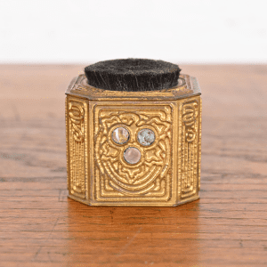 Tiffany Studios New York Bronze Doré and Abalone Pen Brush