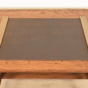 Tiffany Studios New York Zodiac Bronze Blotter Ends With Leather Desk Pad