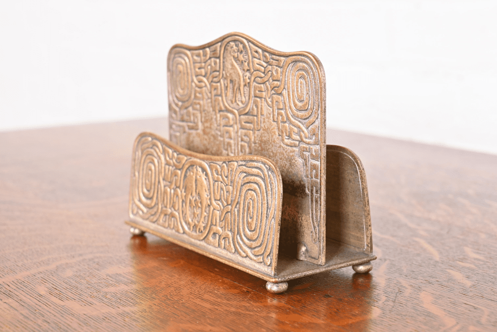 Tiffany Studios New York Zodiac Bronze Doré Double Sided Letter Rack ...