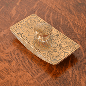 Tiffany Studios New York Zodiac Bronze Doré Rocker Blotter