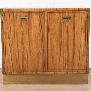 Baker Furniture Mid-Century Modern Campaign Rosewood Bar Cabinet, Circa 1960s