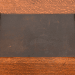 Tiffany Studios New York Bookmark Pattern Bronze Blotter Ends With Leather Desk Pad