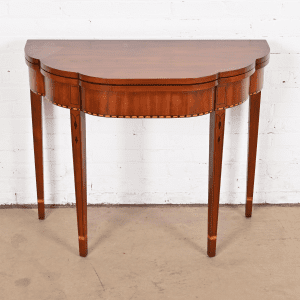 Henkel Harris Federal Inlaid Cherry Wood Flip Top Console Game Table