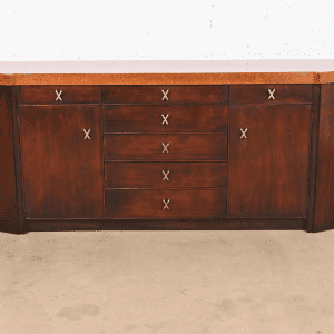 Paul Frankl for Johnson Furniture Mahogany Sideboard or Bar Cabinet, 1950s