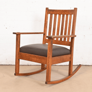 Stickley Brothers Antique Mission Oak Arts & Crafts Rocking Chair, Circa 1900