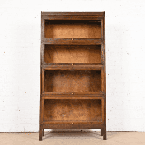 Antique Shaw Walker Arts & Crafts Mahogany Four-Stack Barrister Bookcase, 1920s