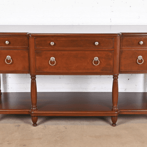 Baker Furniture Italian Provincial Mahogany and Burl Wood Sideboard, Newly Refinished