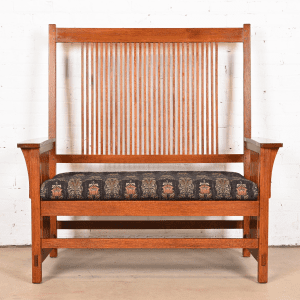Stickley Mission Oak Arts & Crafts Spindle Bench or Settee