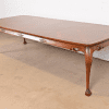 Drexel Heritage Hollywood Regency Chinoiserie Walnut Extension Dining Table, Newly Refinished