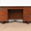 Frank Lloyd Wright Taliesin Mahogany Double Pedestal Executive Desk, Newly Restored - Image 2