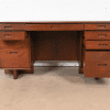 Frank Lloyd Wright Taliesin Mahogany Double Pedestal Executive Desk, Newly Restored - Image 4