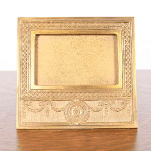 Tiffany Studios New York Adam Bronze Doré Desk Calendar Frame or Picture Frame