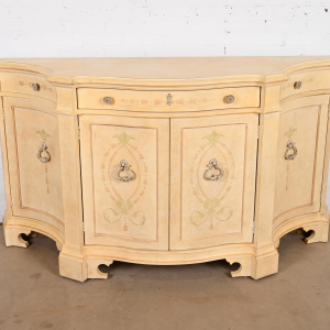Century Furniture Italian Provincial Venetian Cream Painted Sideboard or Bar Cabinet