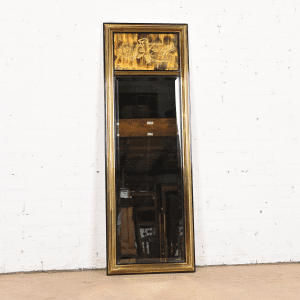 Bernhard Rohne for Mastercraft Acid Etched Brass Tall Wall Mirror, 1970s