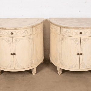 Drexel Heritage Italian Neoclassical Demilune Cabinets, Pair