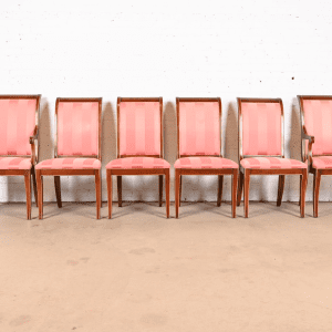 E. J. Victor Regency Carved Mahogany and Gold Gilt Dining Chairs, Set of Six