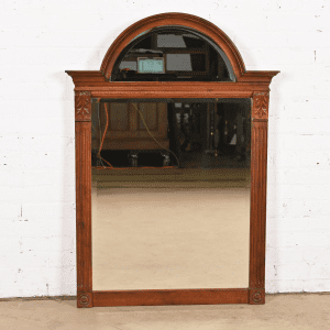 Ethan Allen Victorian Carved Maple Arched Wall Mirror