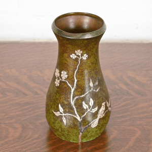 Heintz Arts & Crafts Sterling Silver on Bronze Vase