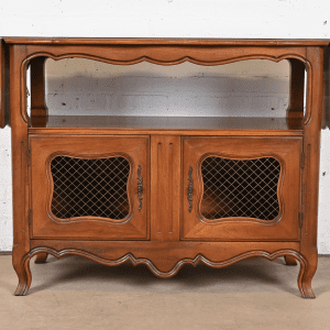 Kindel Furniture French Provincial Louis XV Cherry Wood Buffet Server or Bar Cabinet, Circa 1970s