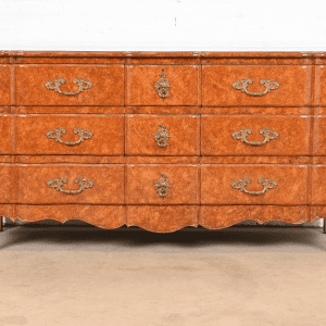 Don Ruseau French Provincial Louis XV Faux Burl Wood Painted Triple Dresser