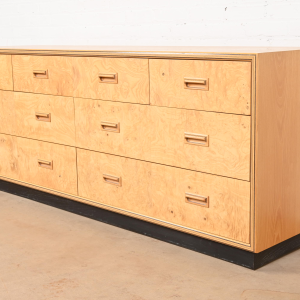 Milo Baughman Style Burl Wood Dresser or Credenza by Henredon