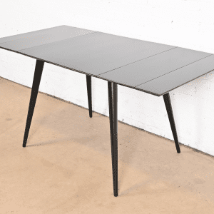 Paul McCobb Planner Group Mid-Century Modern Black Lacquered Extension Dining Table, Newly Refinished