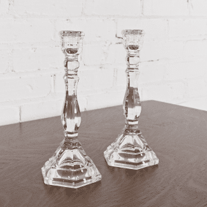 Tiffany & Co. Clear Crystal Candlesticks, Pair