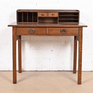 Gustav Stickley Antique Mission Oak Arts & Crafts Writing Desk, Newly Refinished