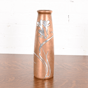 Heintz Arts & Crafts Sterling Silver on Bronze Vase