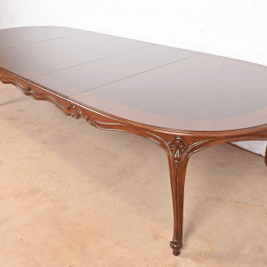 Karges French Provincial Louis XV Burled Walnut Extension Dining Table, Newly Refinished