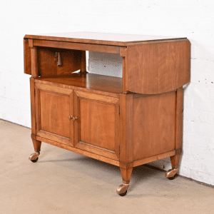 Kindel Furniture French Regency Louis XVI Cherry Wood Rolling Server or Bar Cart, Circa 1960s