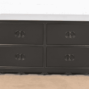Michael Taylor for Baker Furniture Far East Collection Black Lacquered Dresser Chest, Newly Refinished