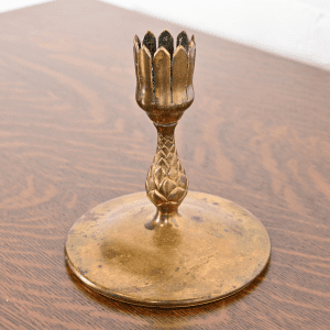Tiffany Studios New York Bronze Doré Artichoke Form Vase Stand or Candlestick