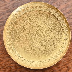 Tiffany Studios New York Bronze Doré Plate With Greek Key Design